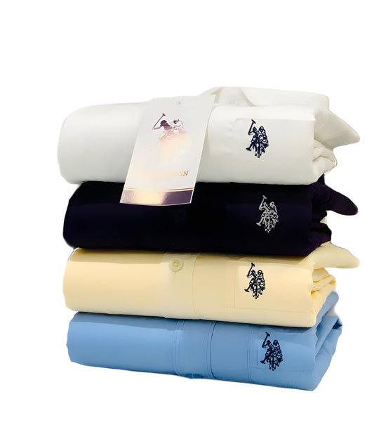 Inspired by U.S. Polo Assn Men’s Shirt Combo – 4 Colors (White, Black, Yellow & Sky Blue)
