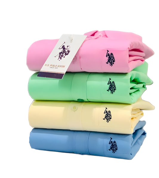 Inspired by U.S. Polo Assn Men’s Shirt Combo – 4 Colors (Pink, Green, Yellow & Sky Blue)