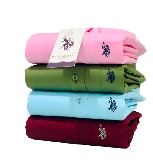Inspired by U.S. Polo Assn Men’s Shirt Combo – 4 Colors (Pink, Green, Sky Blue & Maroon)