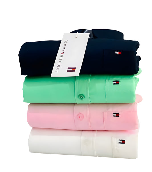 Tommy Hilfiger Premium Men's Shirt Combo - Navy, Mint green, pink, white