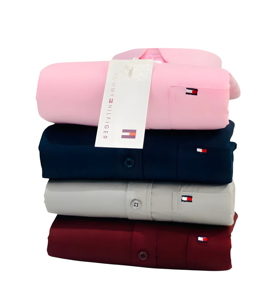 Tommy Hilfiger Premium Men's Shirt Combo -  Pink, navy, Grey & Maroon