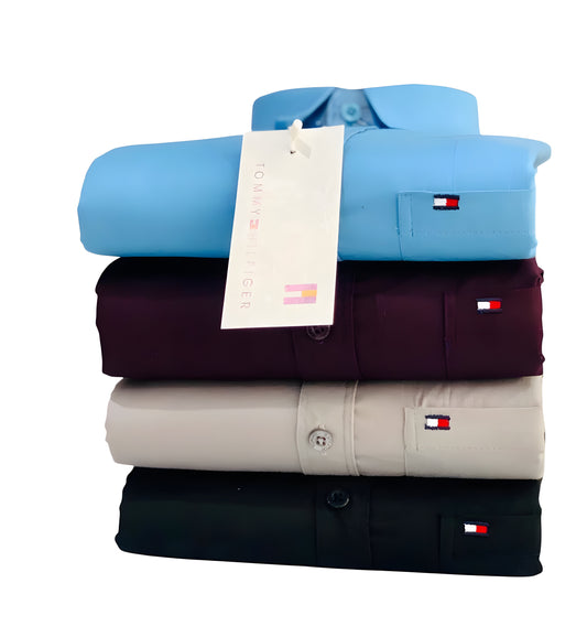 Tommy Hilfiger Premium Men's Shirt Combo - Blue, Purple, Grey, Navy