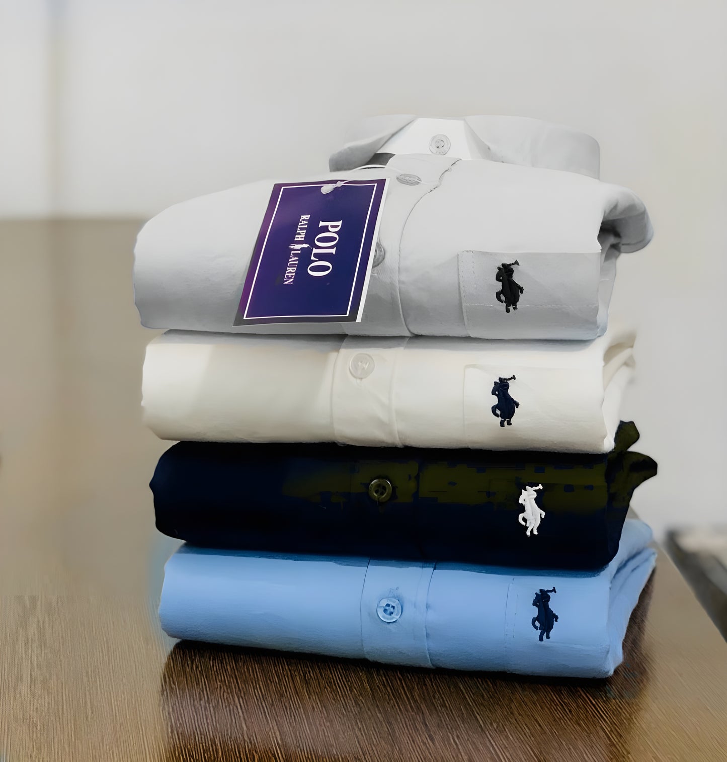 Inspired by Polo Ralph Lauren Men’s Shirt Combo – Grey, White, Navy & Light Blue