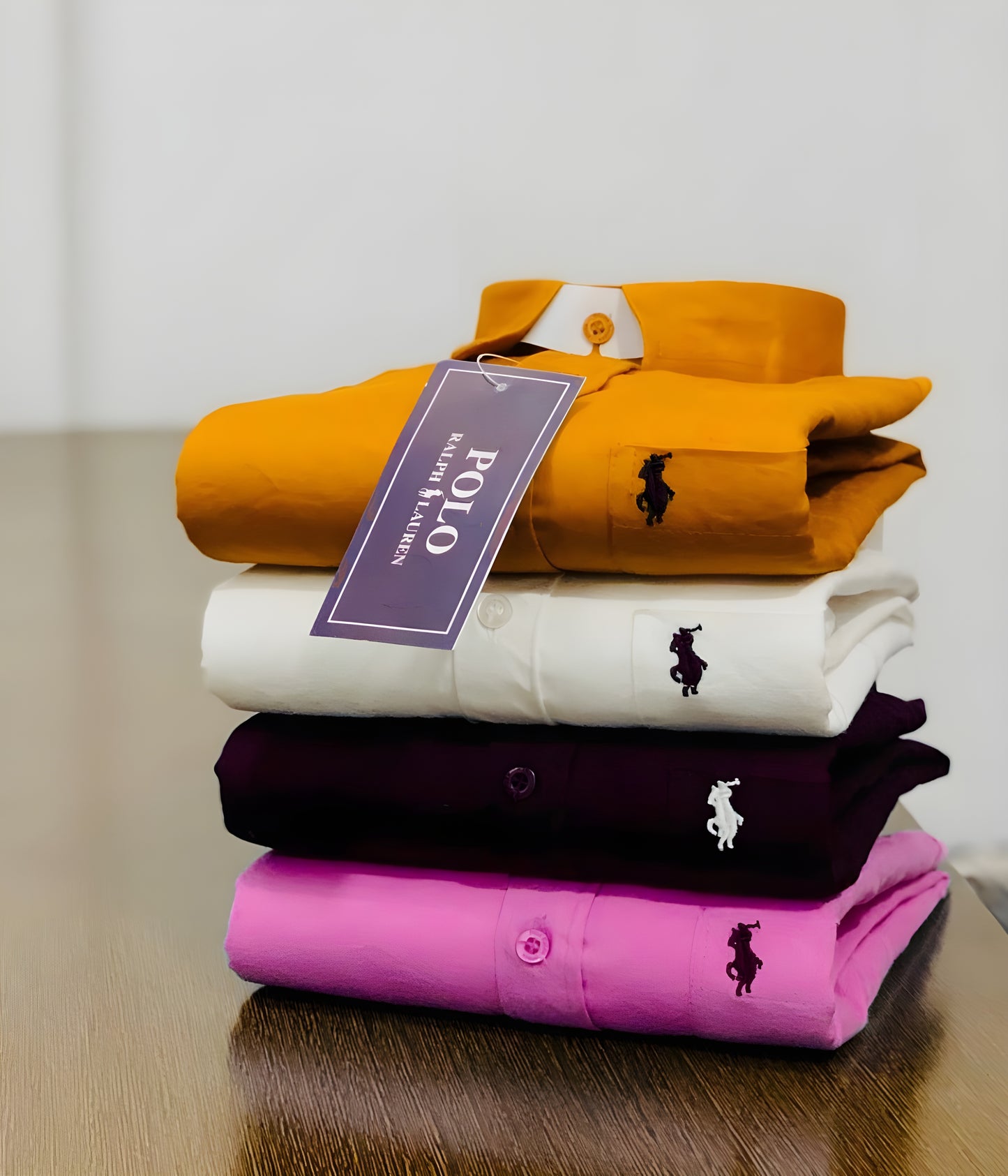 Inspired by Polo Ralph Lauren Shirt Combo – Mustard, White, Maroon & Pink
