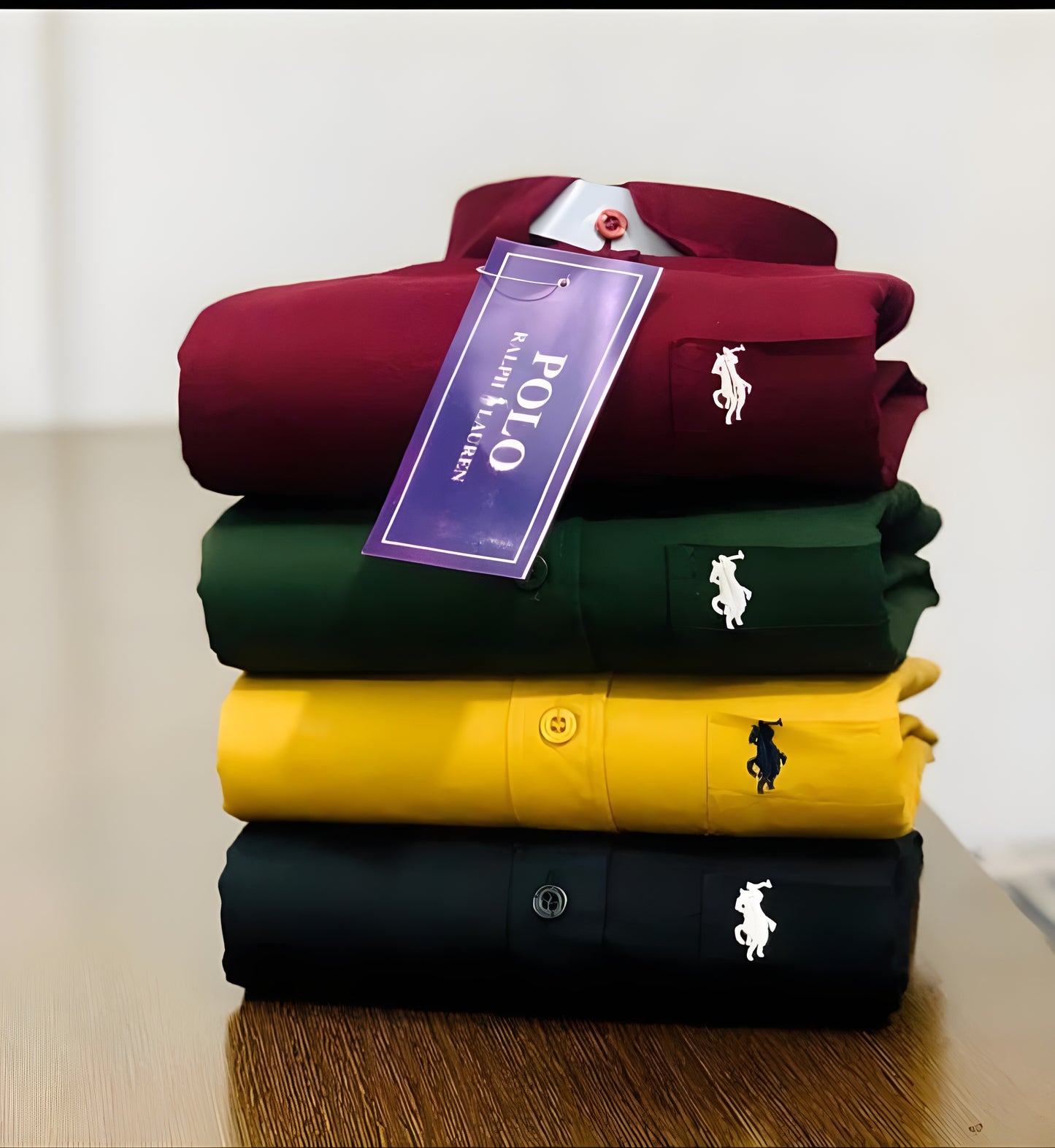 Inspired by Polo Ralph Lauren Shirt Combo – Maroon, Green, Yellow & Black