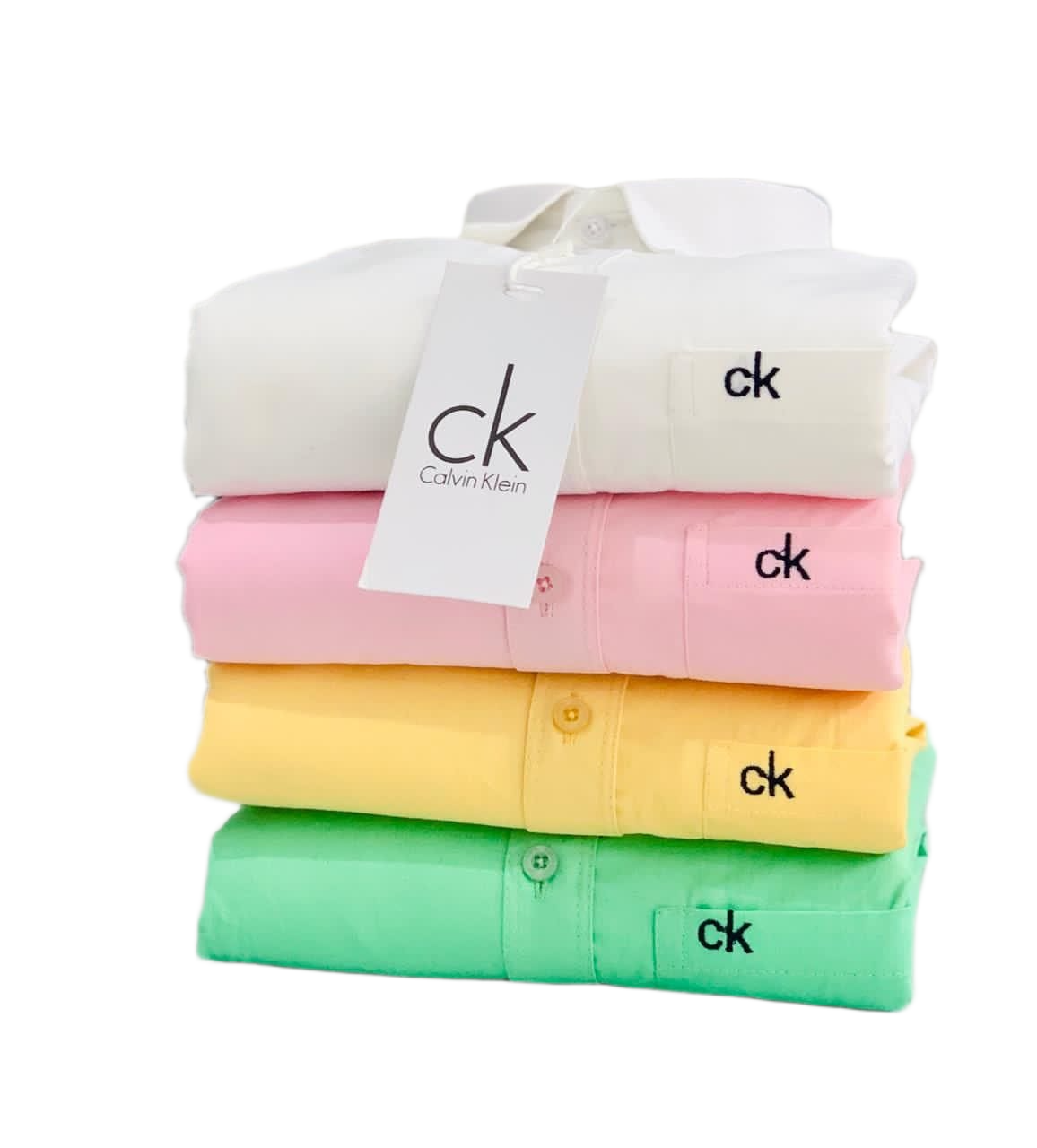 Calvin Klein Men's Shirt Combo - white, pink,yellow & green colors