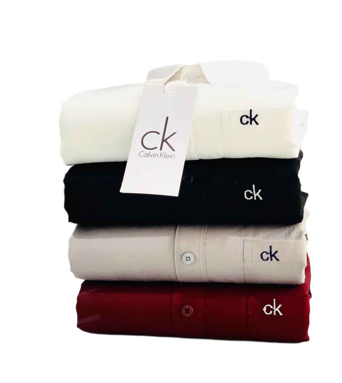 Calvin Klein Men's Shirt Combo - White, Black, Grey & Maroon colors