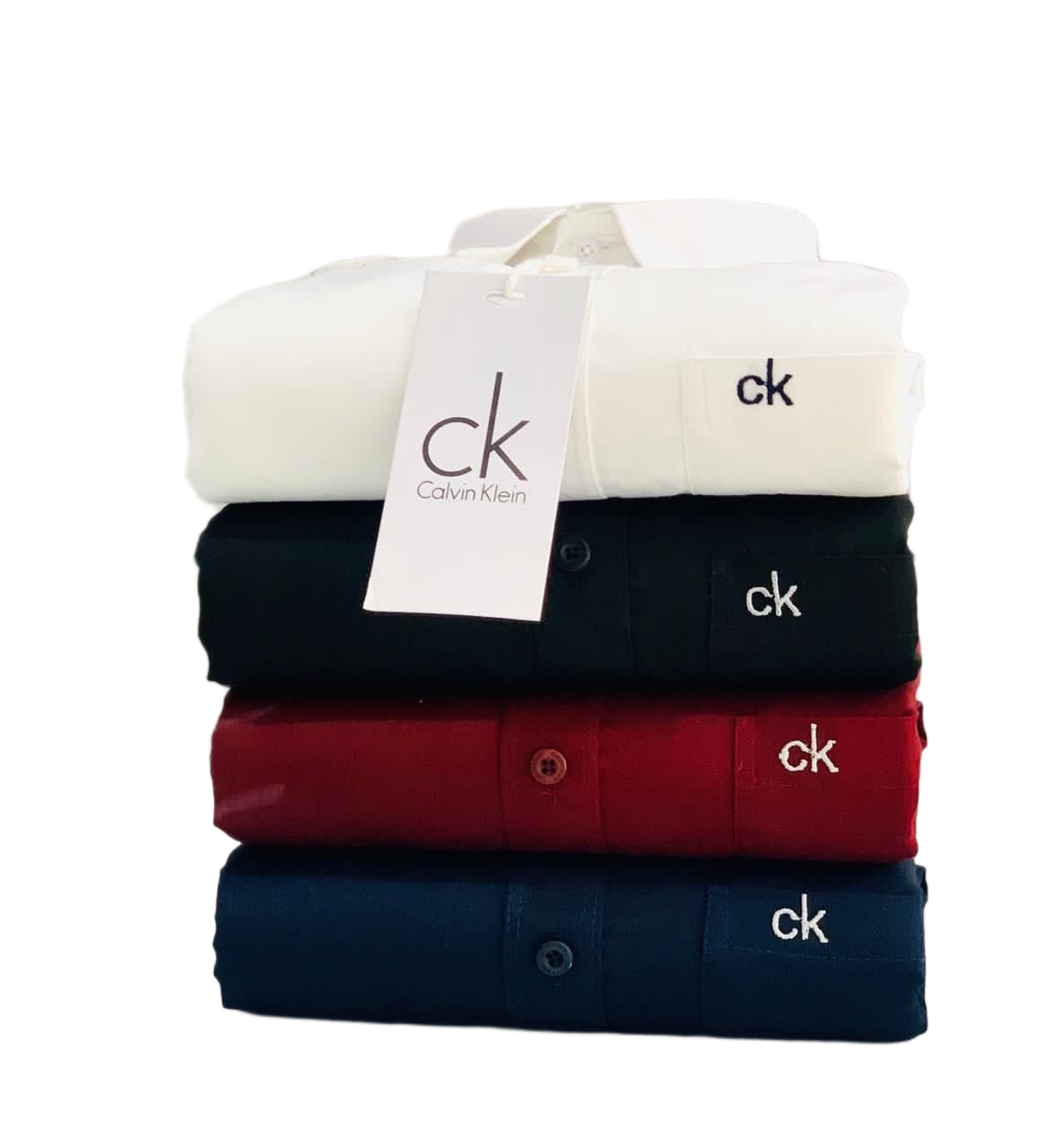 Calvin Klein Men's Shirt Combo - White, Black, Teal blue & Maroon colors
