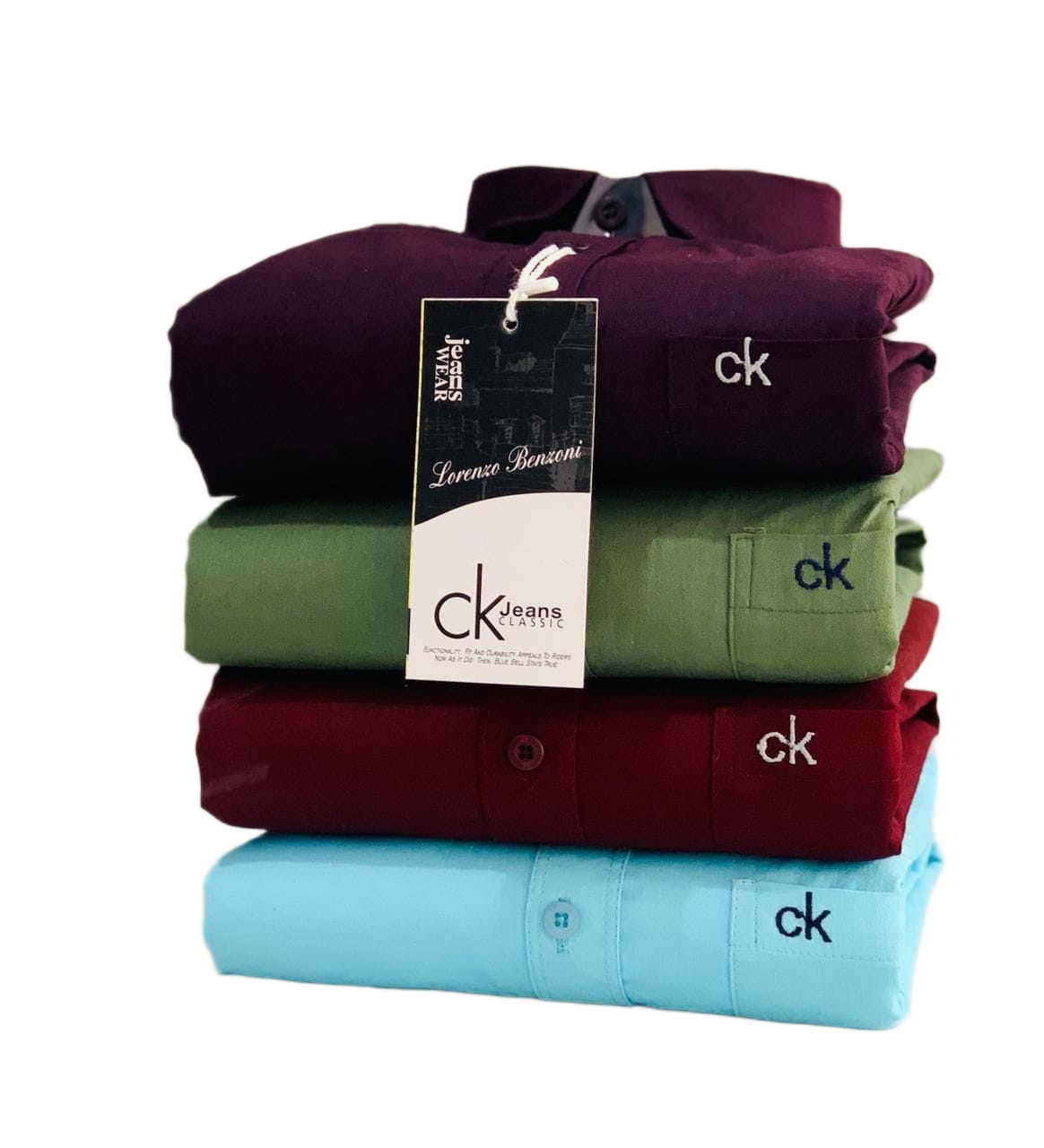 Calvin Klein Men's Shirt Combo - Purple, Olive, Maroon & Blue colors