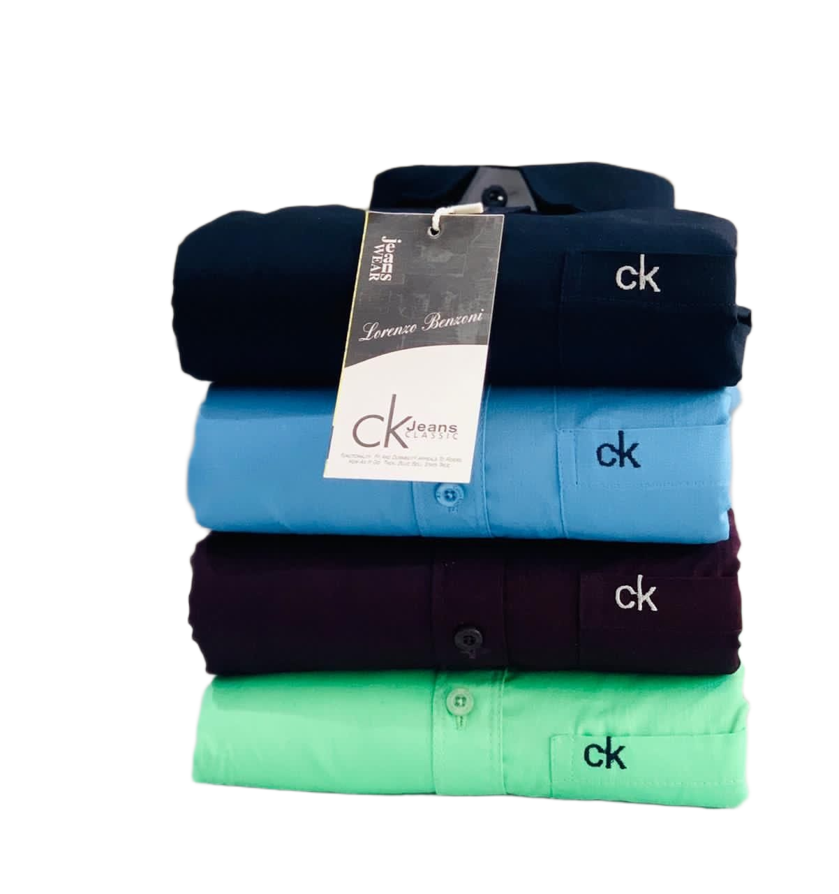 Calvin Klein Men's Shirt Combo - Teal Blue, Blue, Purple & Mint Green colors