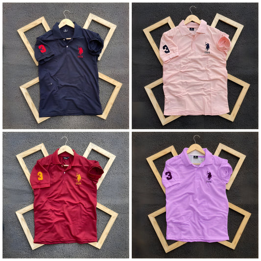 Inspired By U.S Polo T-Shirts – Pack of 4 (Navy, Pink, Maroon, Lavender)