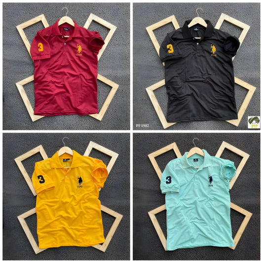 Inspired By U.S Polo T-Shirts– Pack of 4 (Maroon, Black, Yellow, Mint Green)