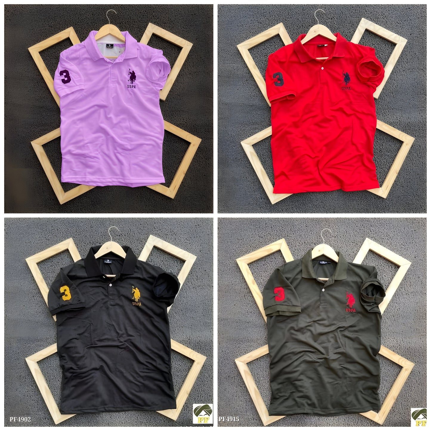 Inspired By U.S Polo T-Shirts – Pack of 4 (Lavender, Red, Black, Olive Green)