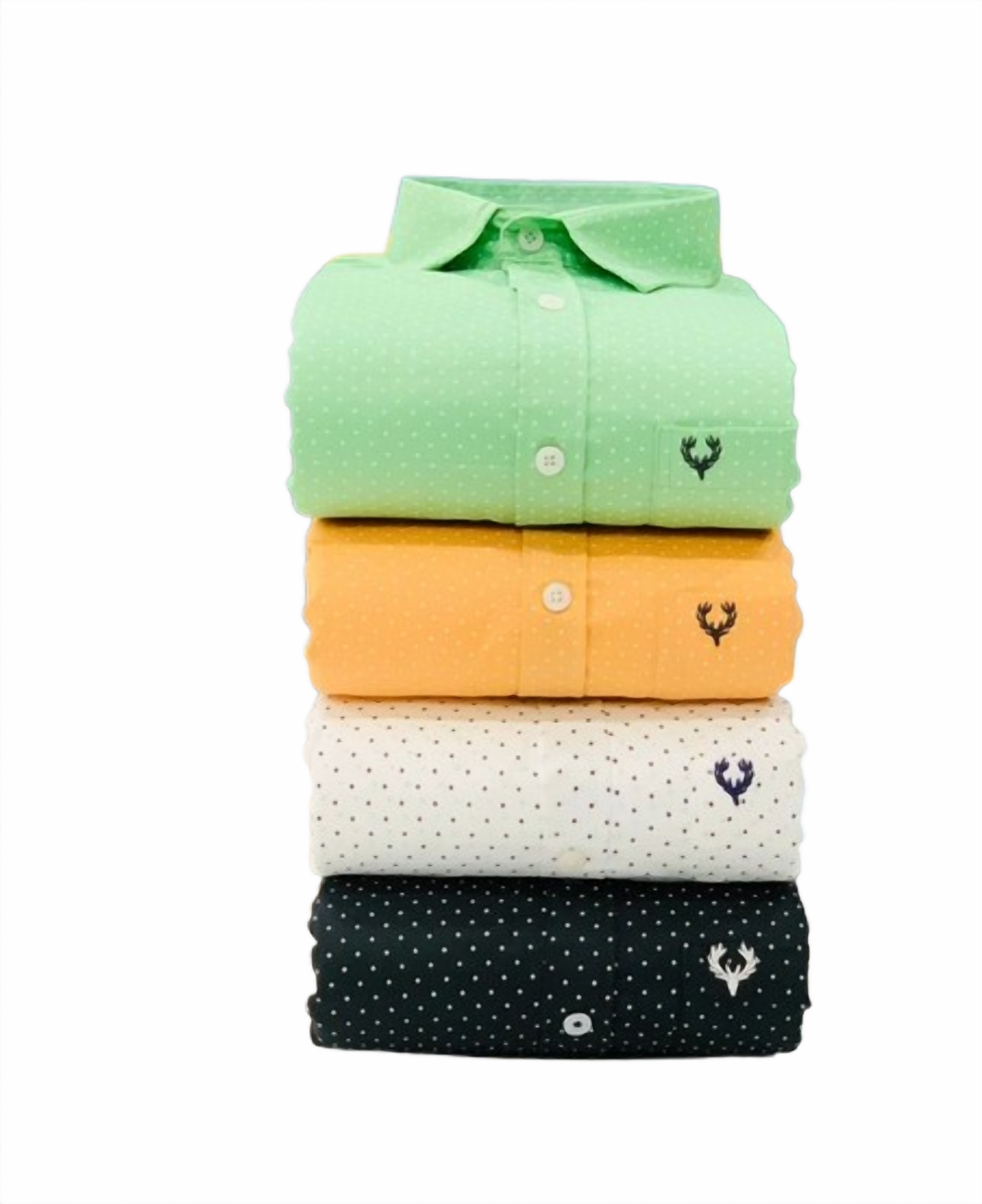 Inspired  By Allen Solly Men’s Polka Dot Shirt Combo – 4 Colors (Green, Yellow, White & Black)