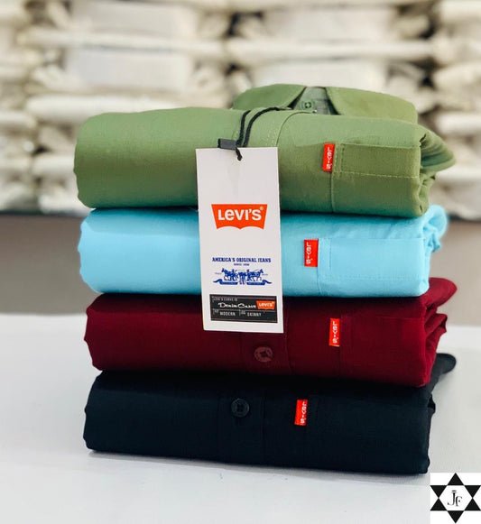 Men's Formal and Casual Wear Levis Shirt Set - Olive, Blue, Maroon & Navy