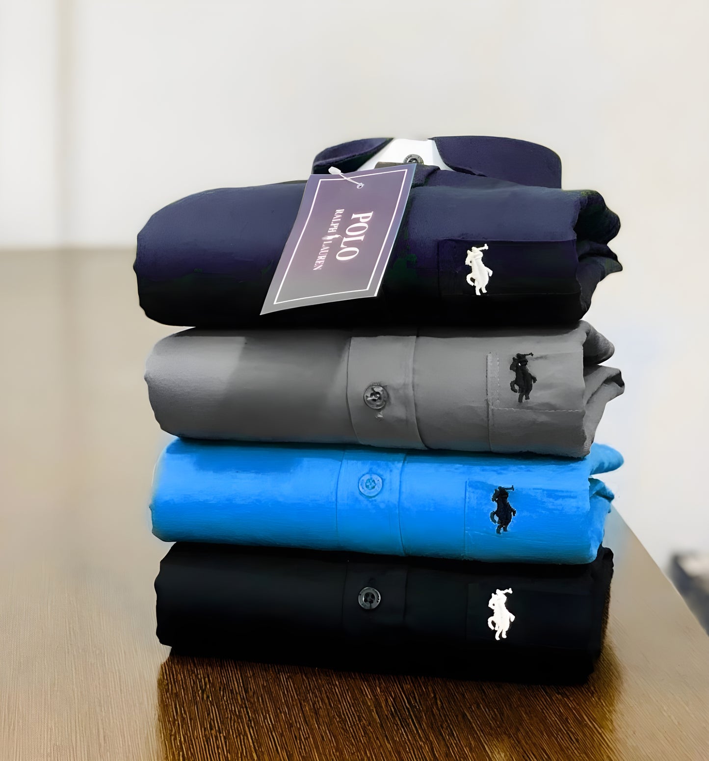 Inspired by Polo Ralph Lauren Men’s Shirt Combo – Navy, Grey, Sky Blue & Black