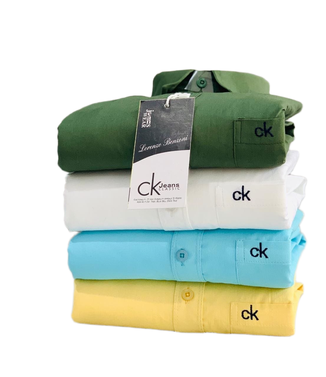 Calvin Klein Full Men Shirt combo -olive, white blue and yellow colors