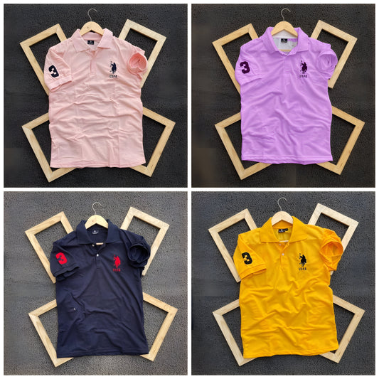Inspired By U.S Polo T-Shirts– Pack of 4 (Trendy Colors Combo)