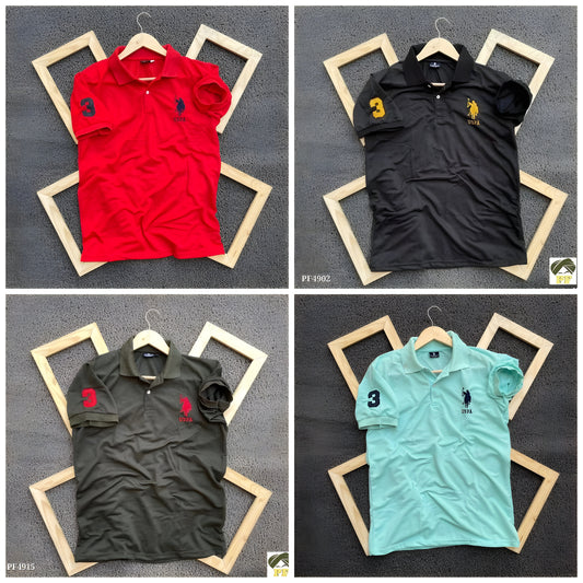 Inspired By U.S Polo T-Shirts– Pack of 4 (Red, Black, Olive Green, Mint Green)