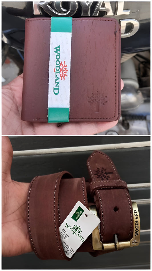 Woodland Brown Wallet & Belt Combo
