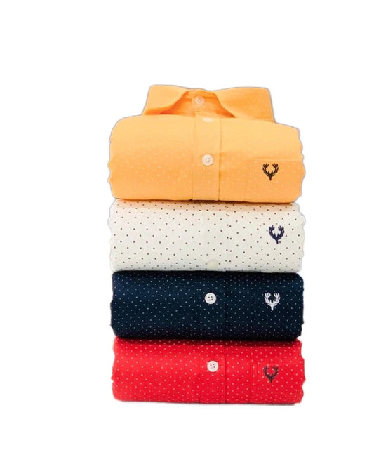 Inspired By Allen Solly Polka Dot Men's Shirts Combo