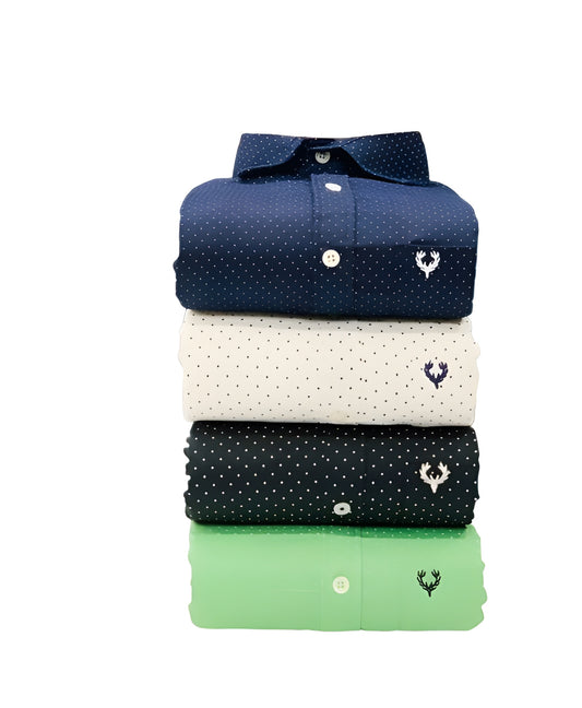 Inspired By Allen Solly Polka Dot Men's Shirts Combo Pack– Multicolor