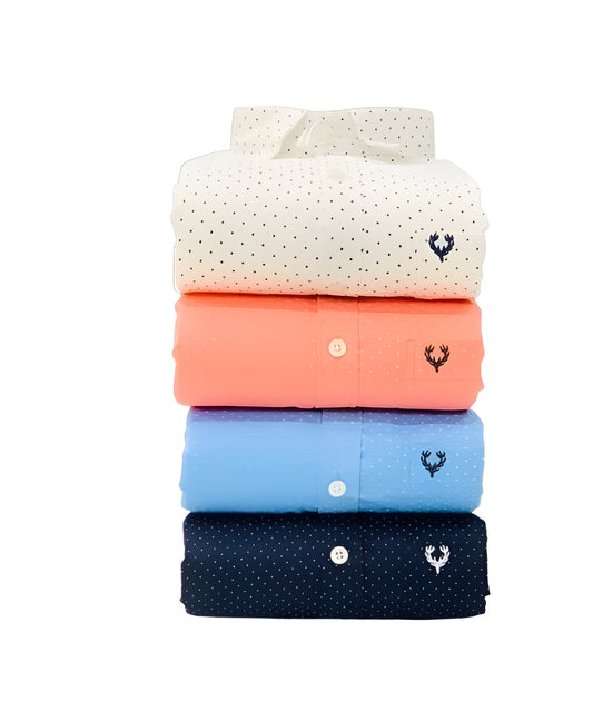 Inspired By Allen Solly Polka Dot Men's Shirts Combo – Multicolor